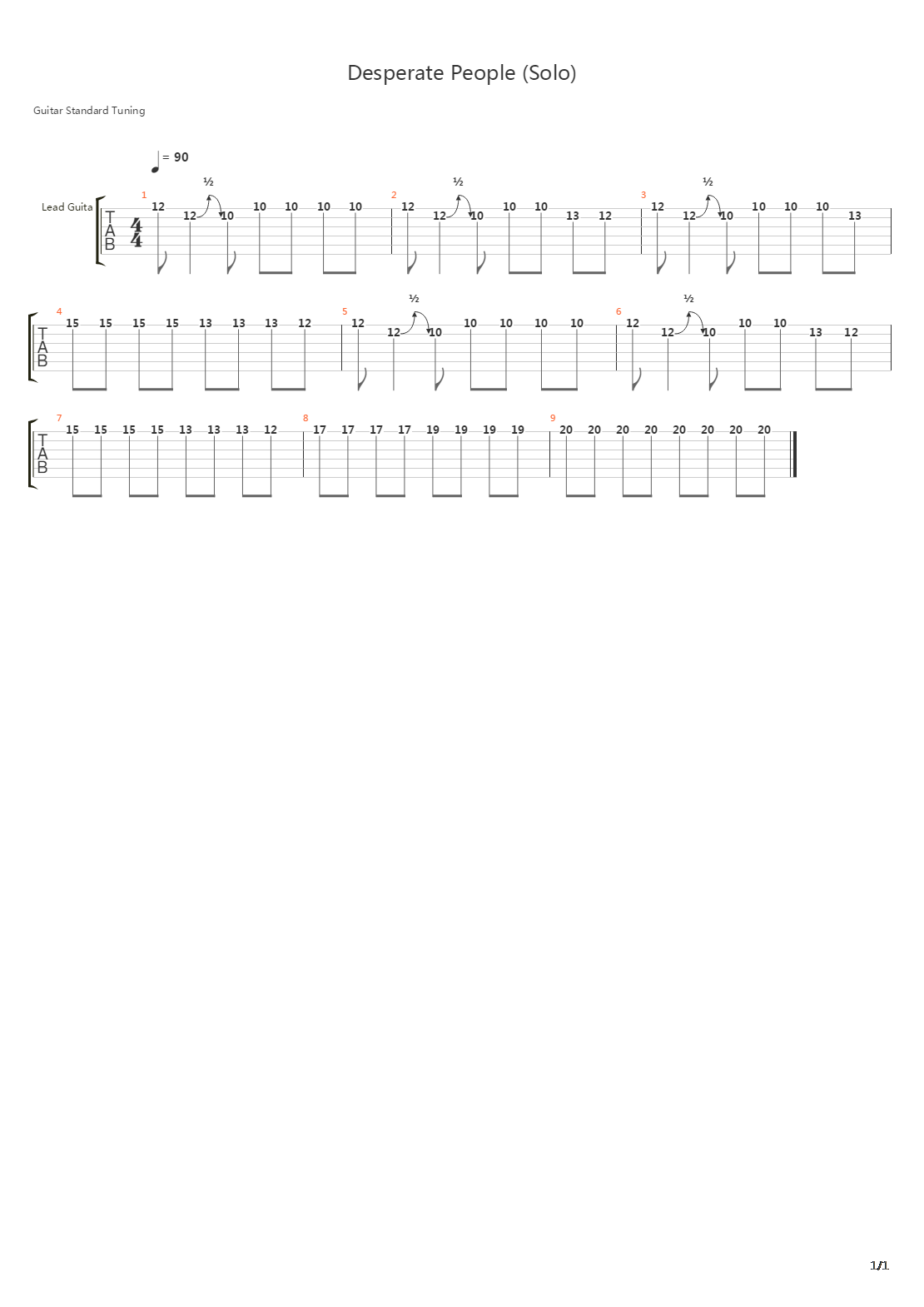 Desperate吉他谱