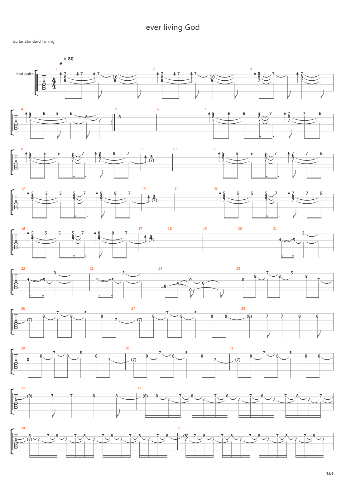 Ever Living God吉他谱