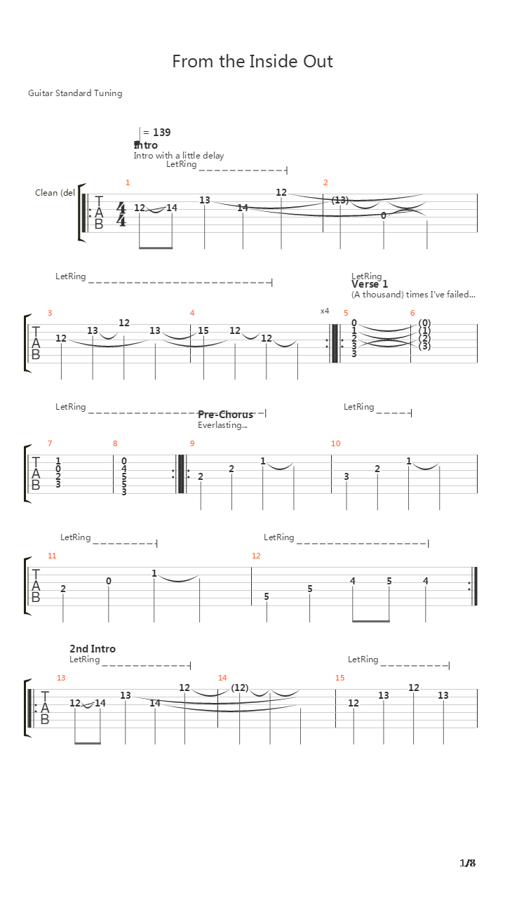 From The Inside Out吉他谱