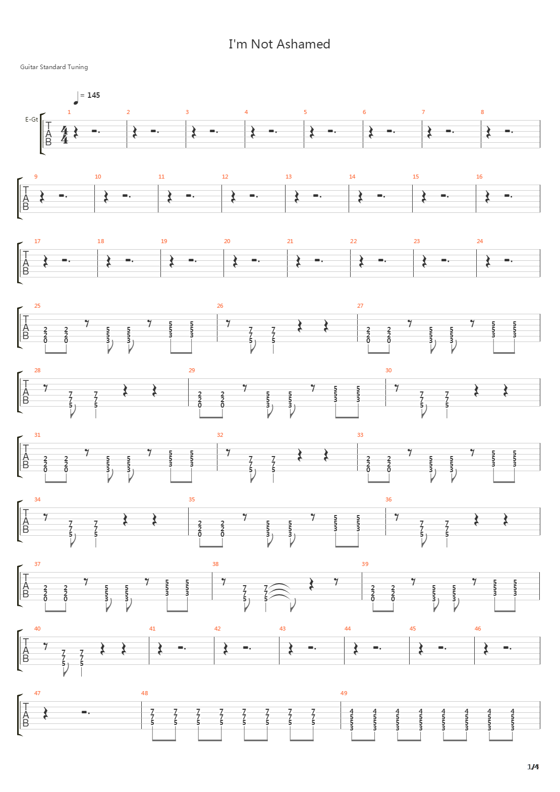 Im Not Ashamed吉他谱