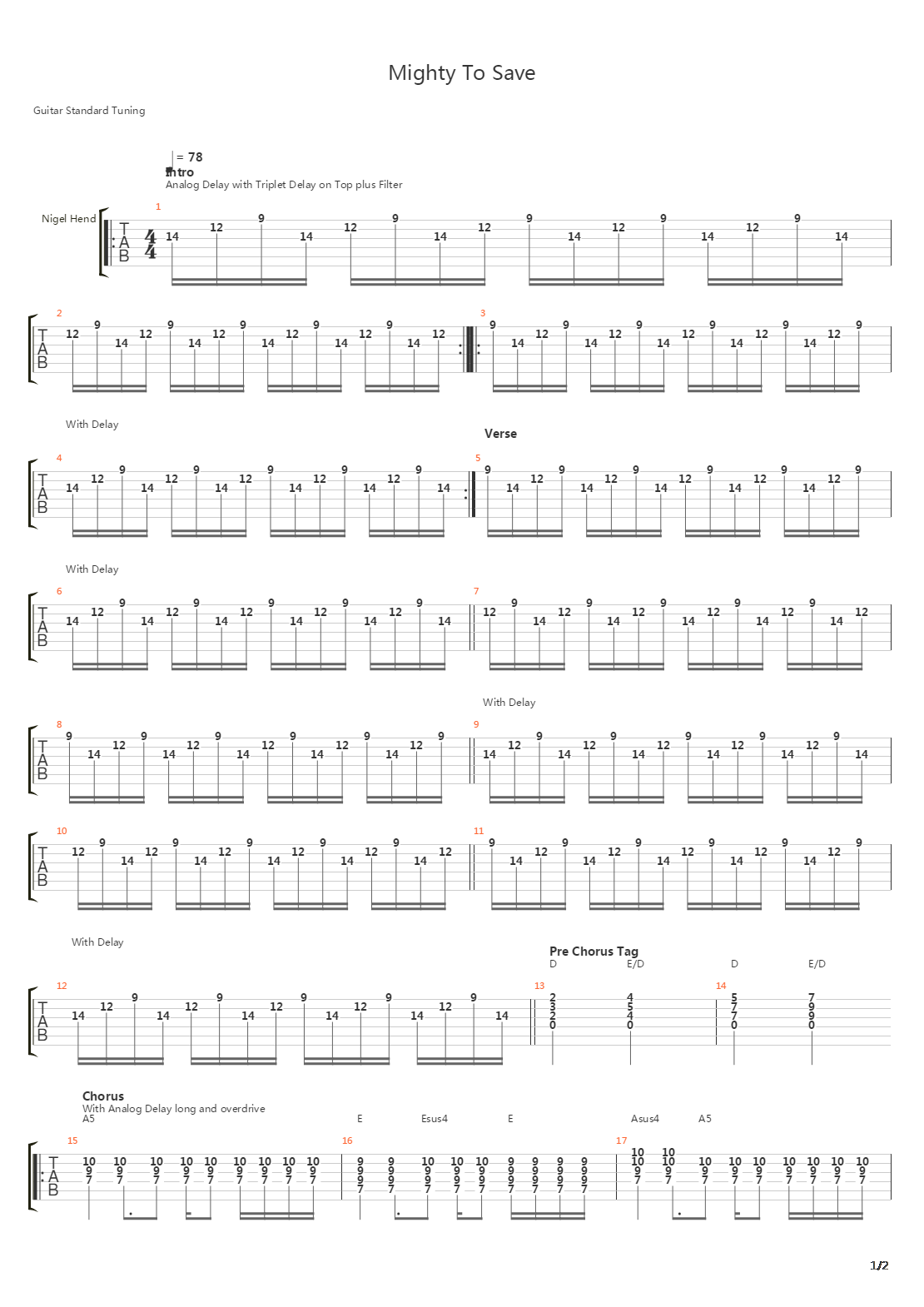 Mighty To Save吉他谱
