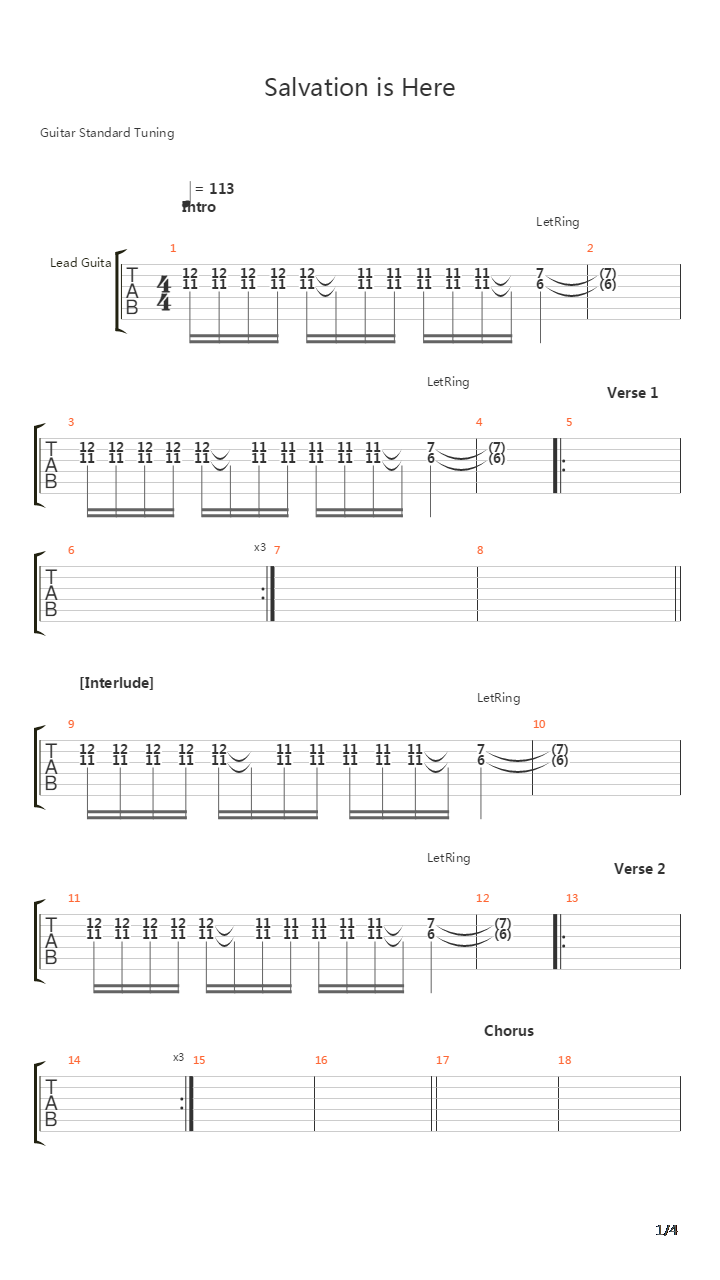 Salvation Is Here吉他谱