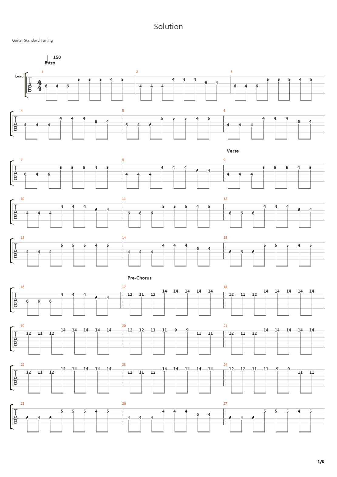 Solution吉他谱