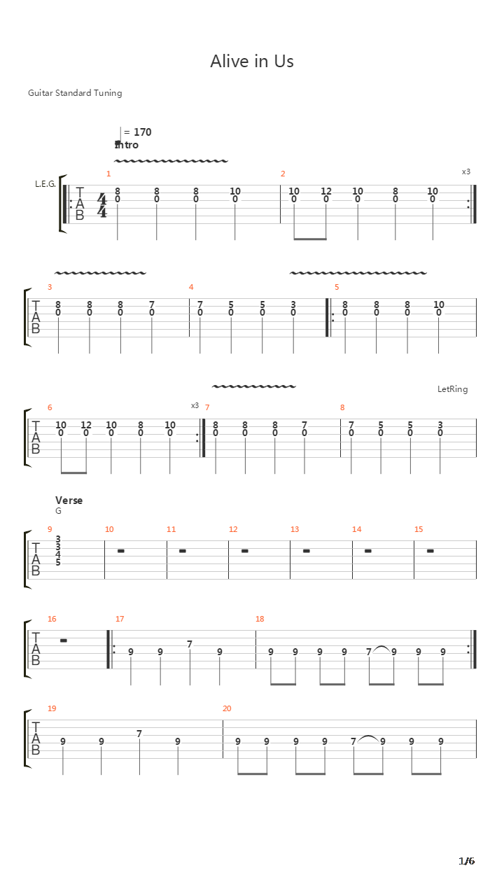 Alive In Us吉他谱