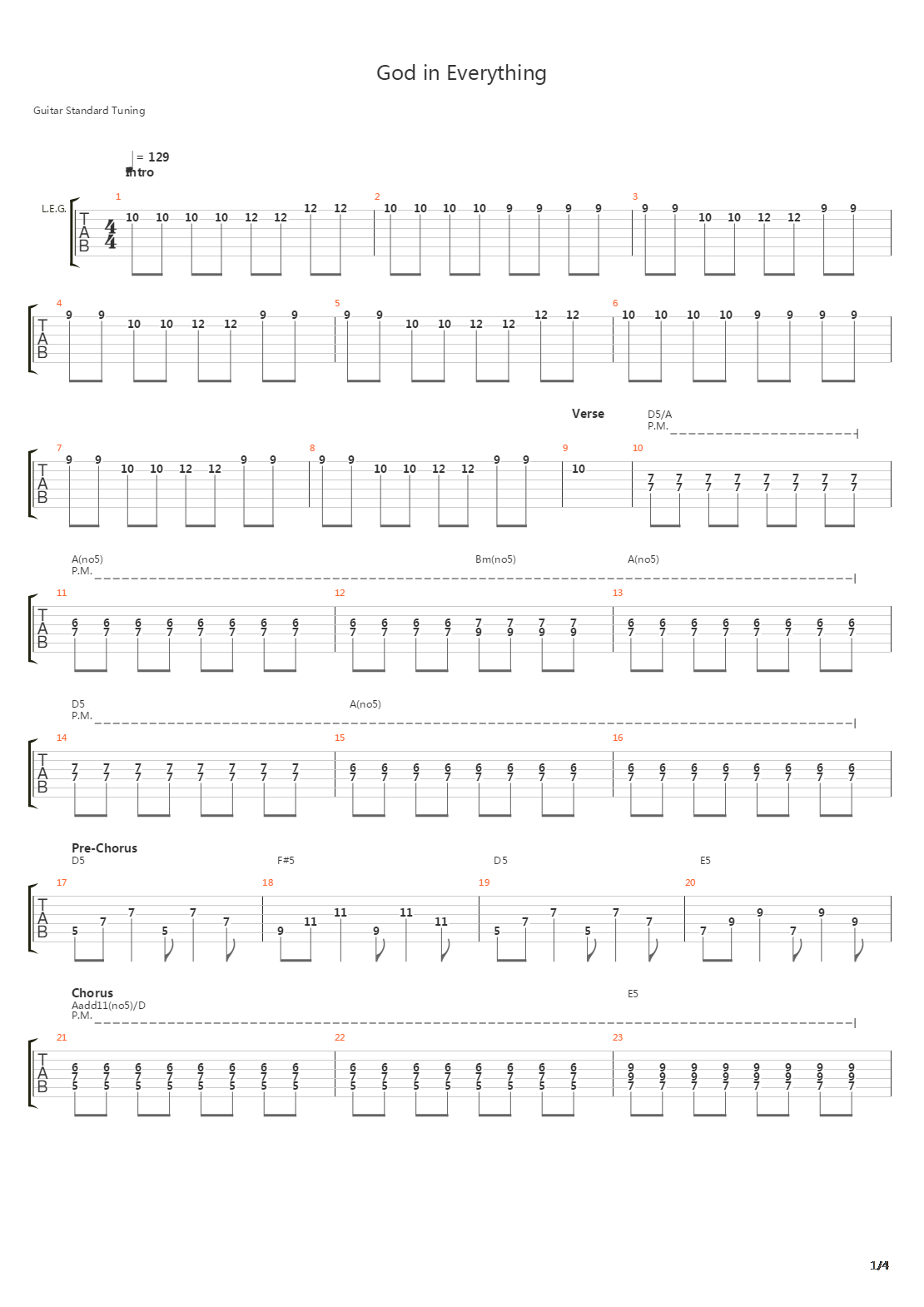 God In Everything吉他谱