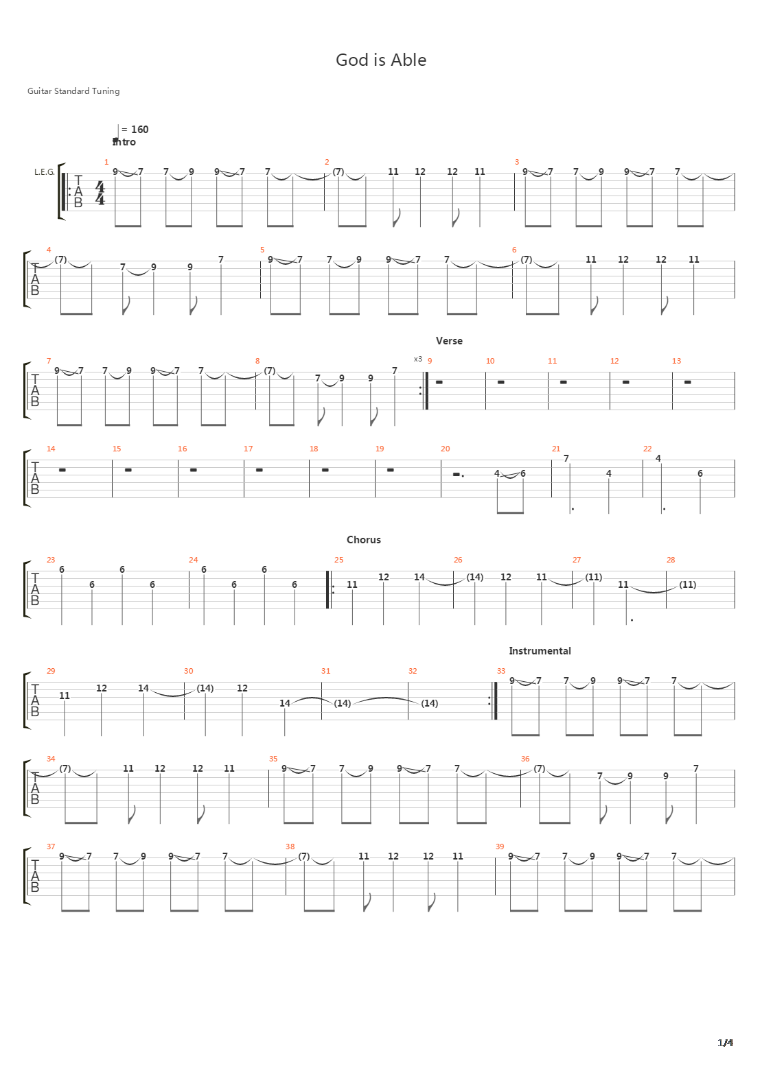 God Is Able吉他谱