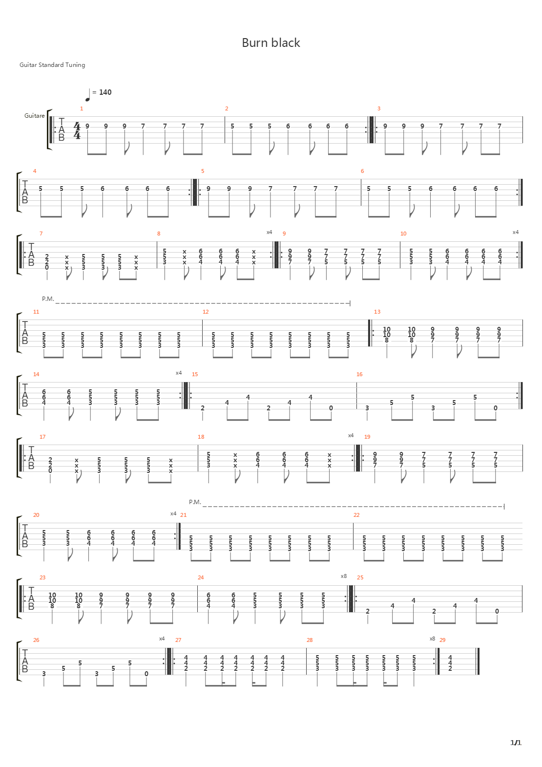 Burn Black吉他谱