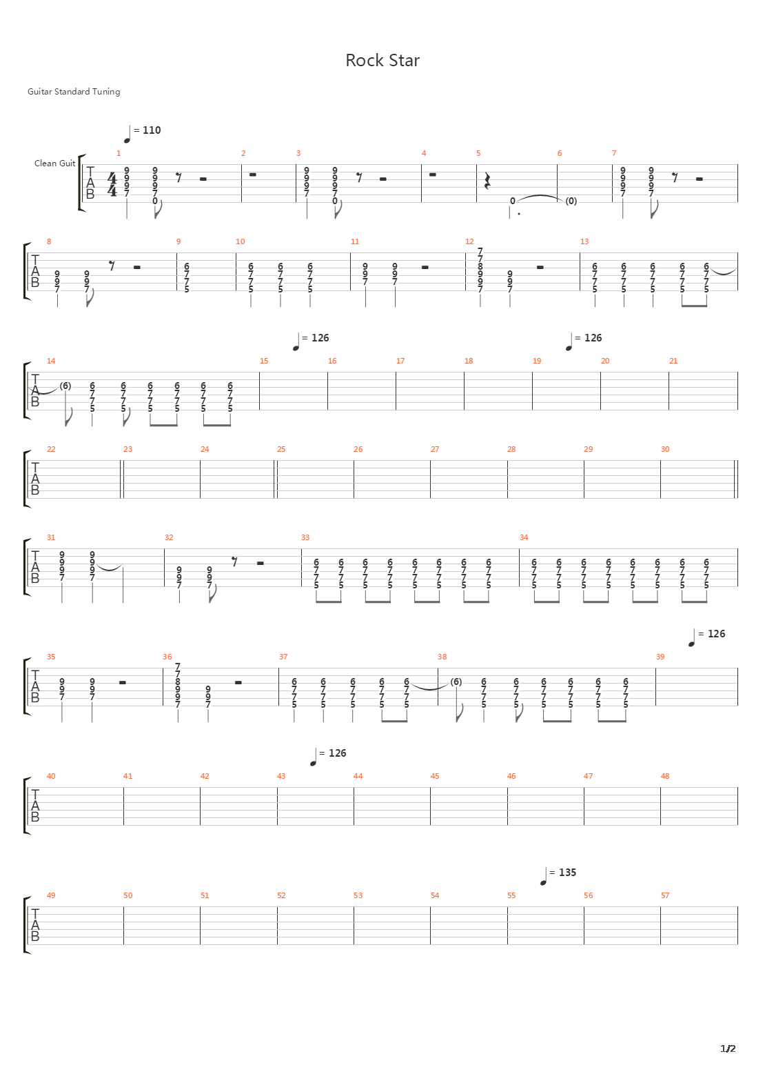 Rock Star吉他谱