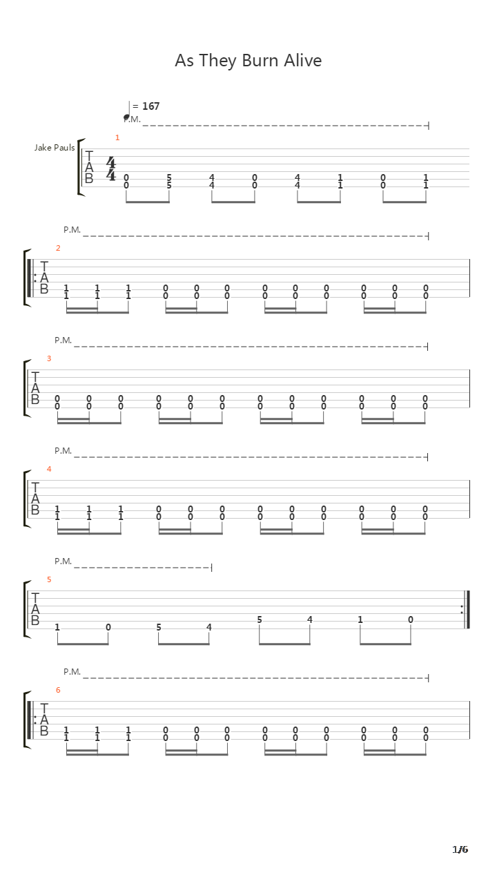 As They Burn Alive吉他谱