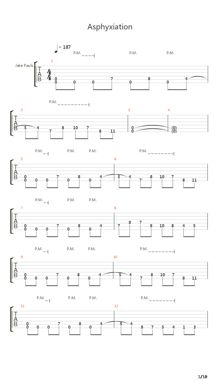 Asphyxiation吉他谱