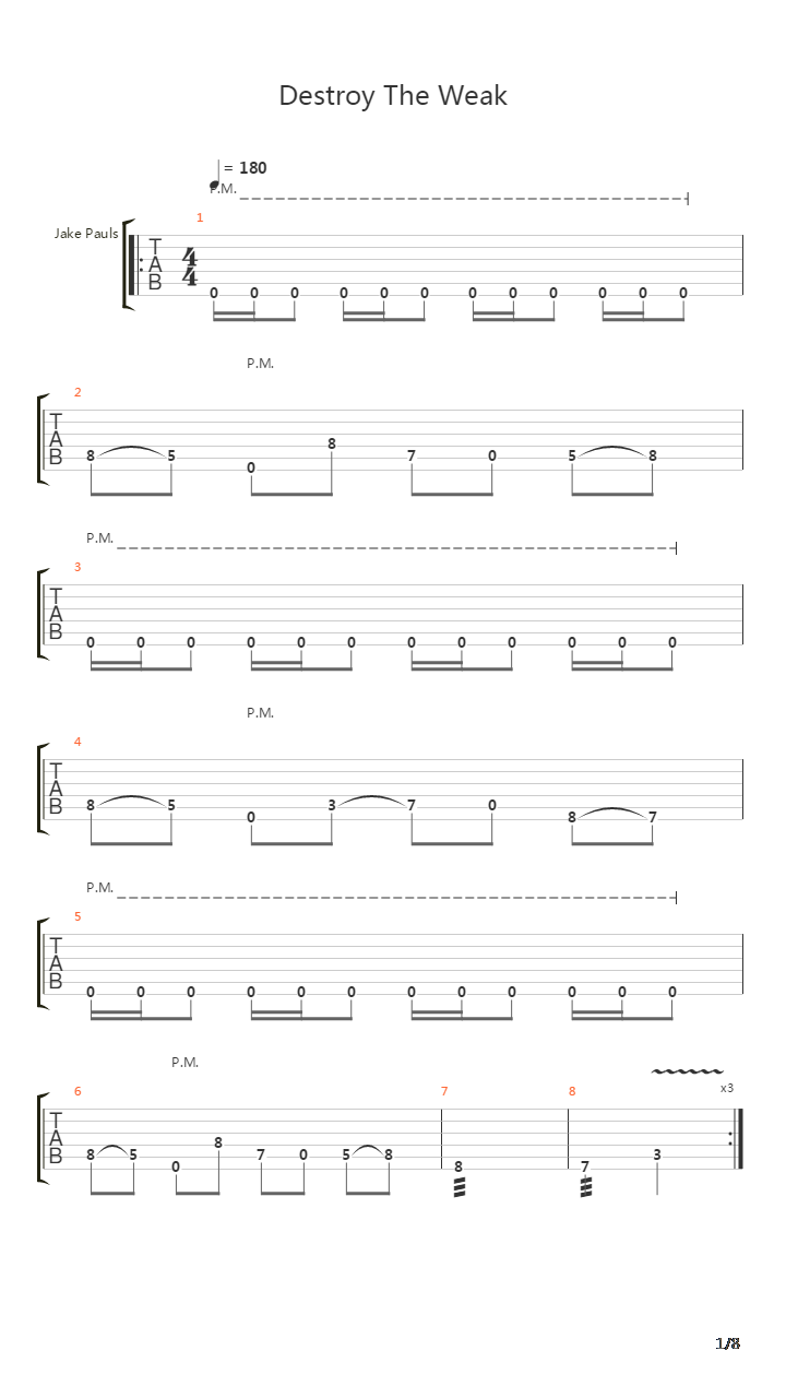 Destroy The Weak吉他谱