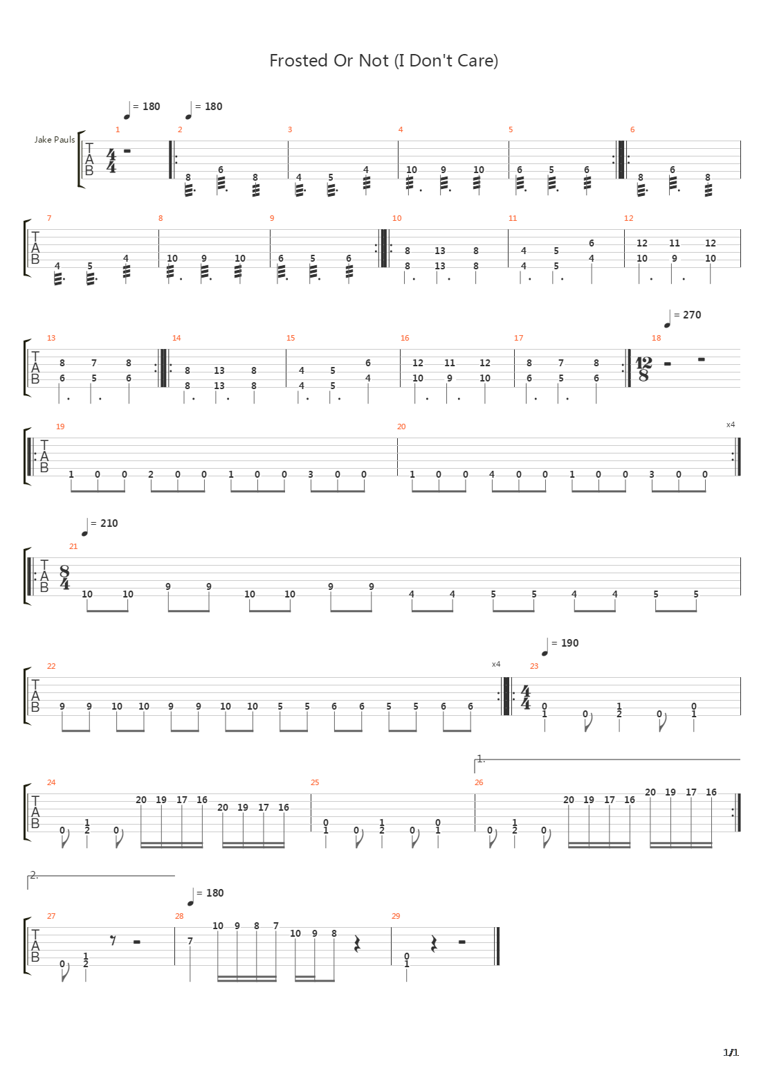 Frosted Or Not I Dont Care吉他谱