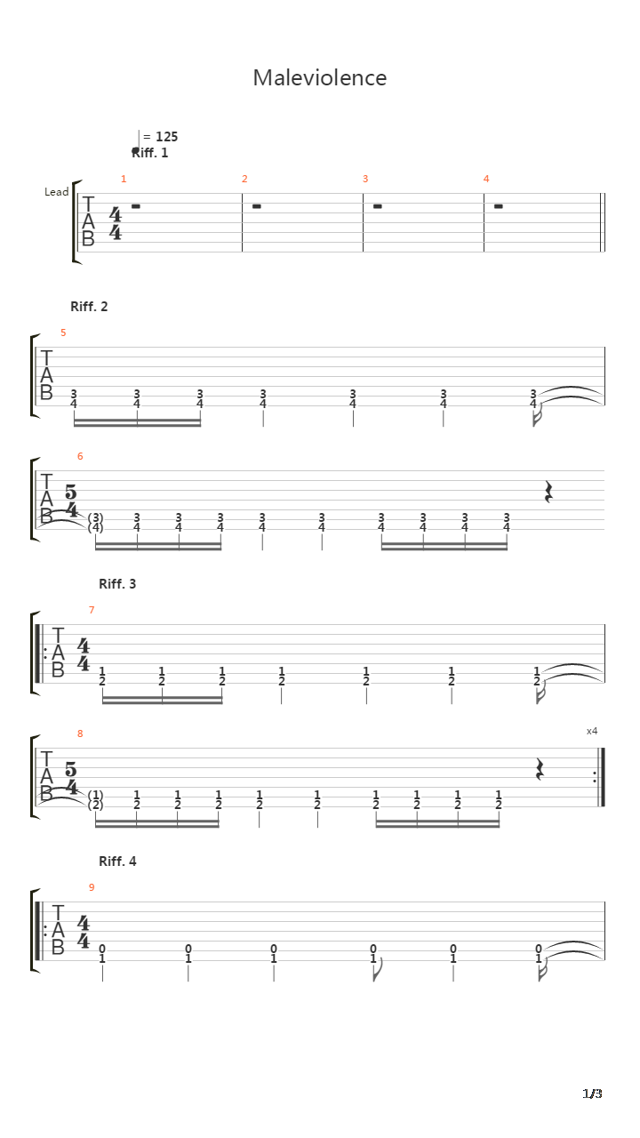 Maleviolence吉他谱