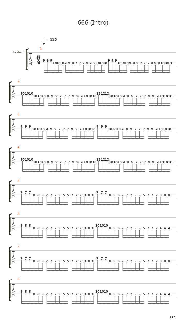 666吉他谱