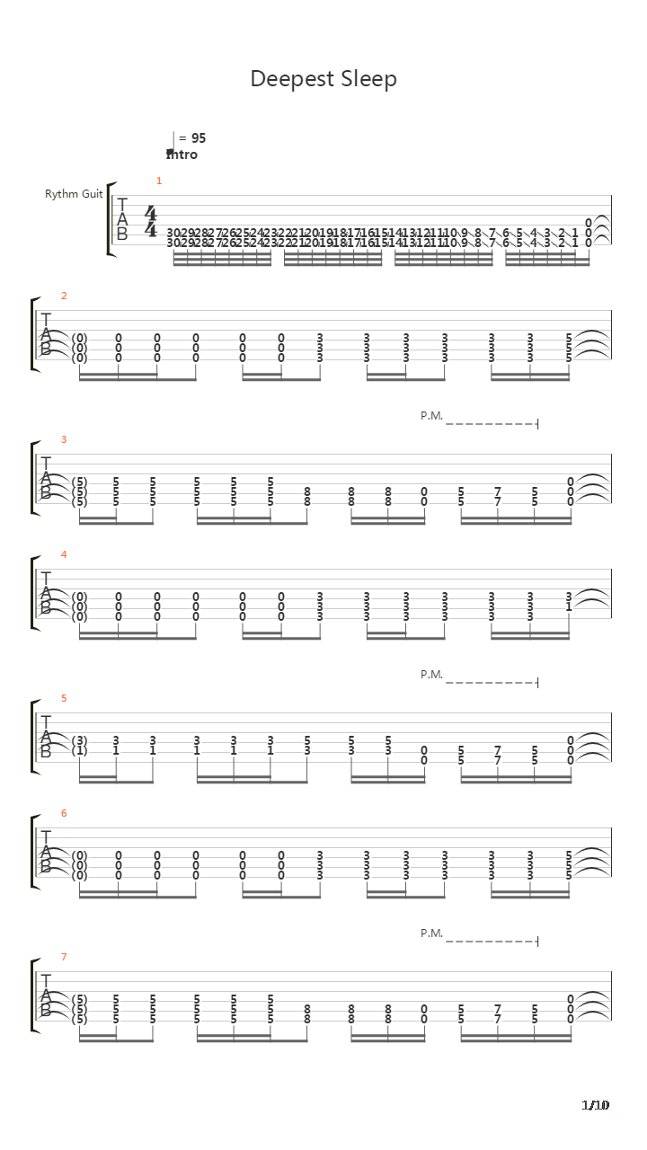 Deepest Sleep吉他谱