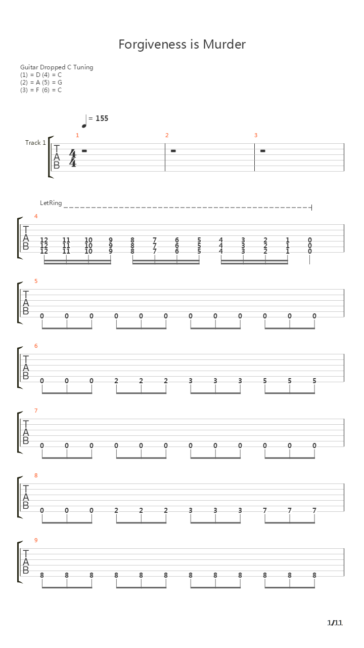 Forgiveness Is Murder吉他谱