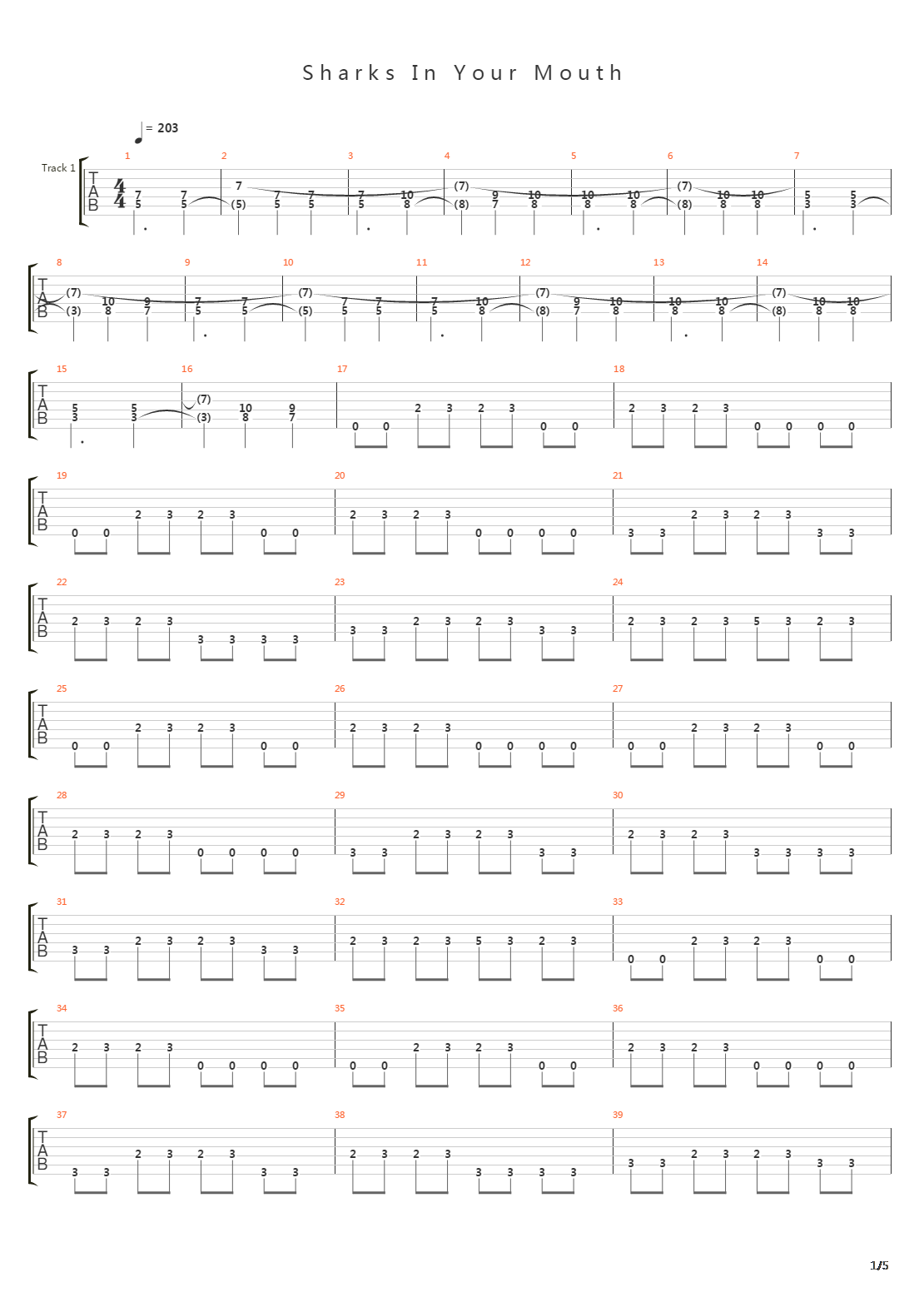 Sharks In Your Mouth吉他谱