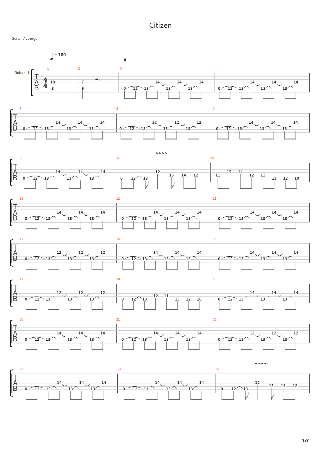 Citizen吉他谱
