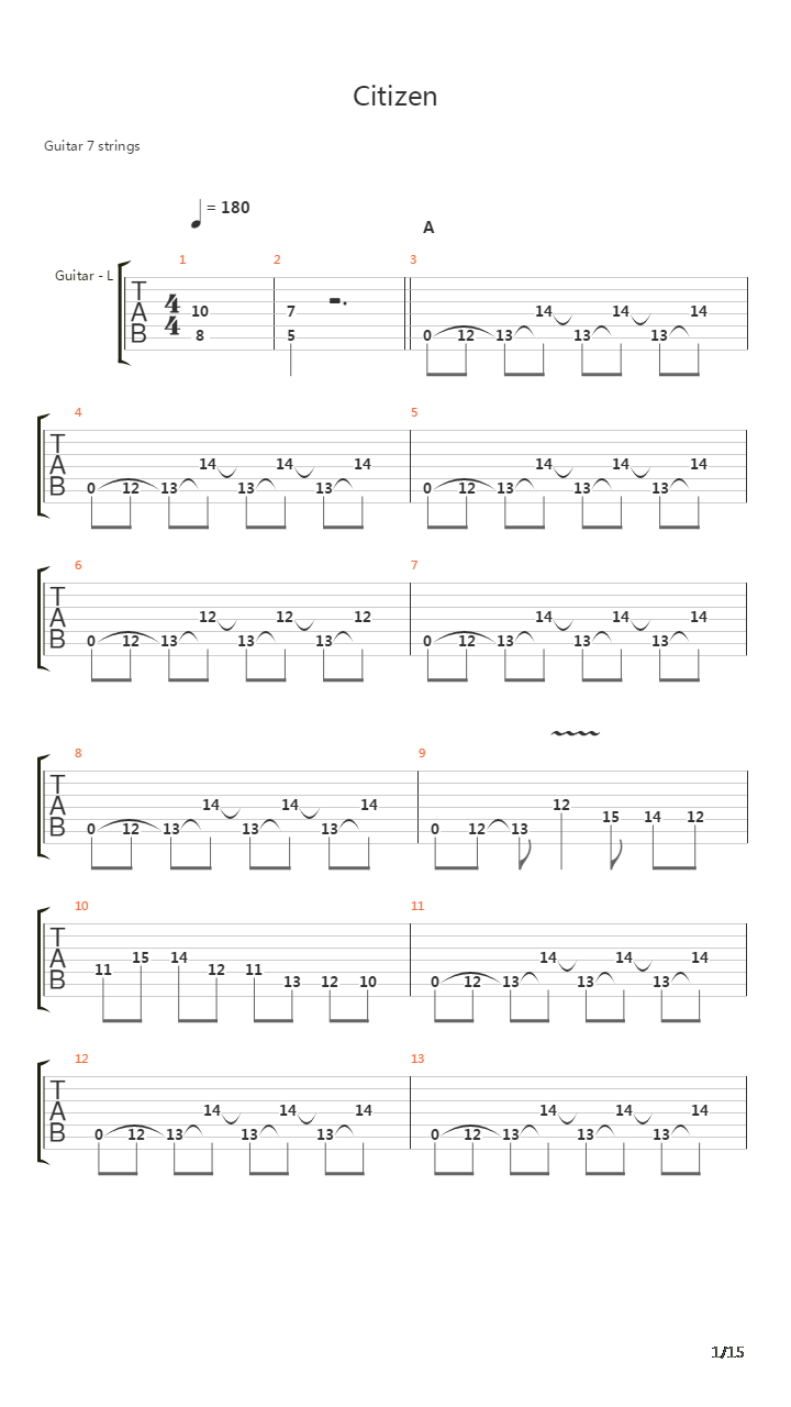 Citizen吉他谱