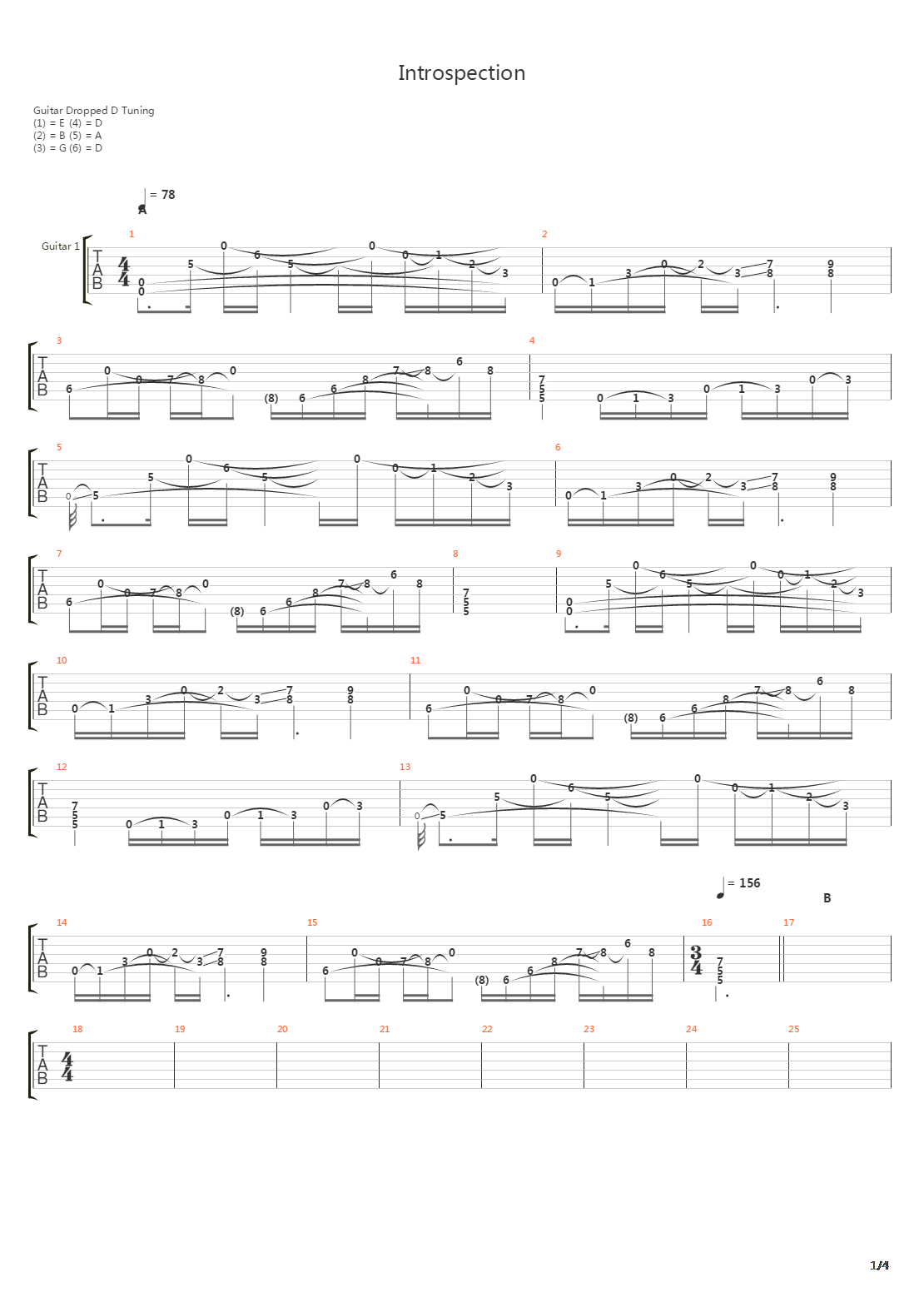 Introspection吉他谱