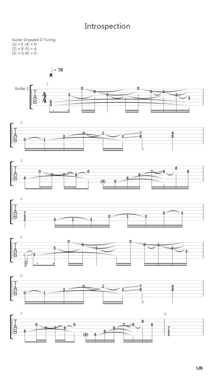 Introspection吉他谱