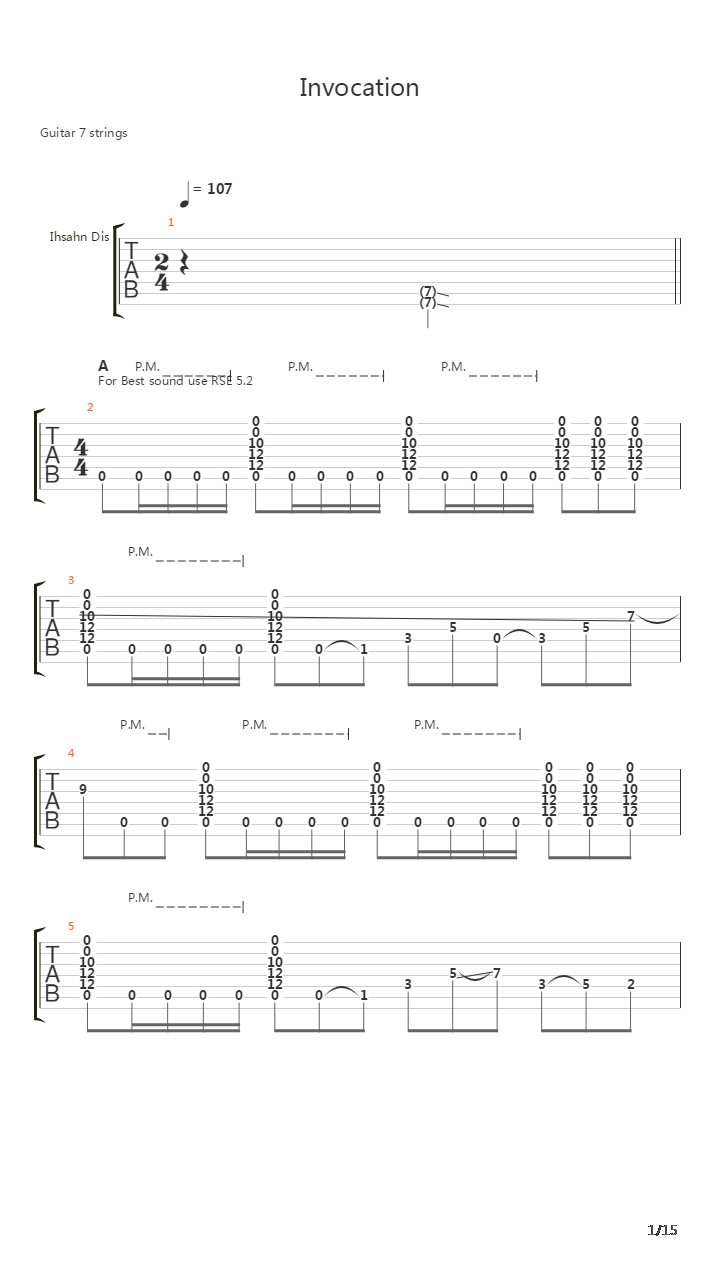 Invocation吉他谱