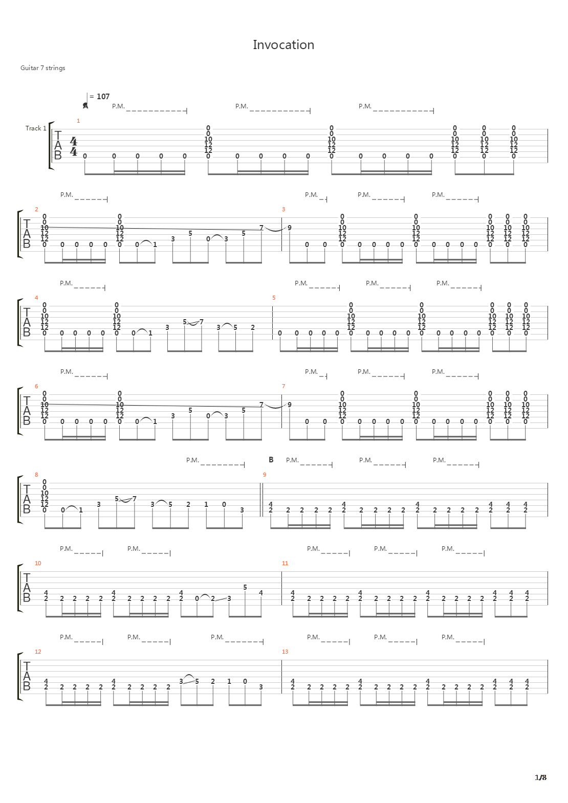 Invocation吉他谱