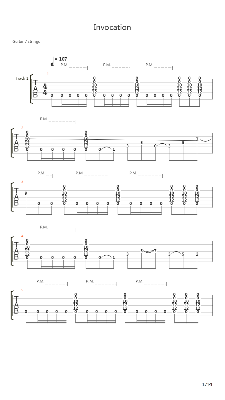 Invocation吉他谱