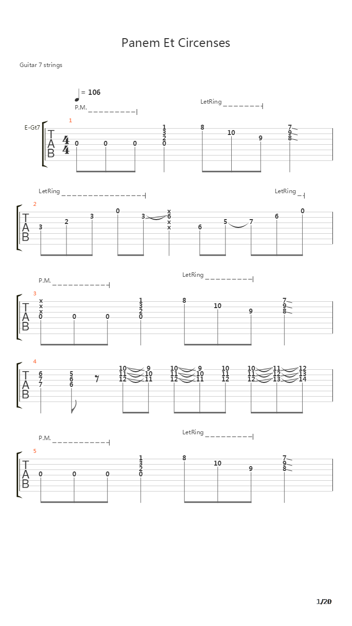 Panem Et Circenses吉他谱