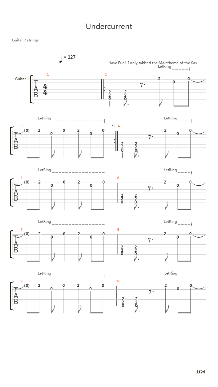 Undercurrent吉他谱