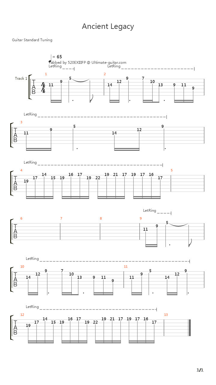 Anicent Legacy吉他谱
