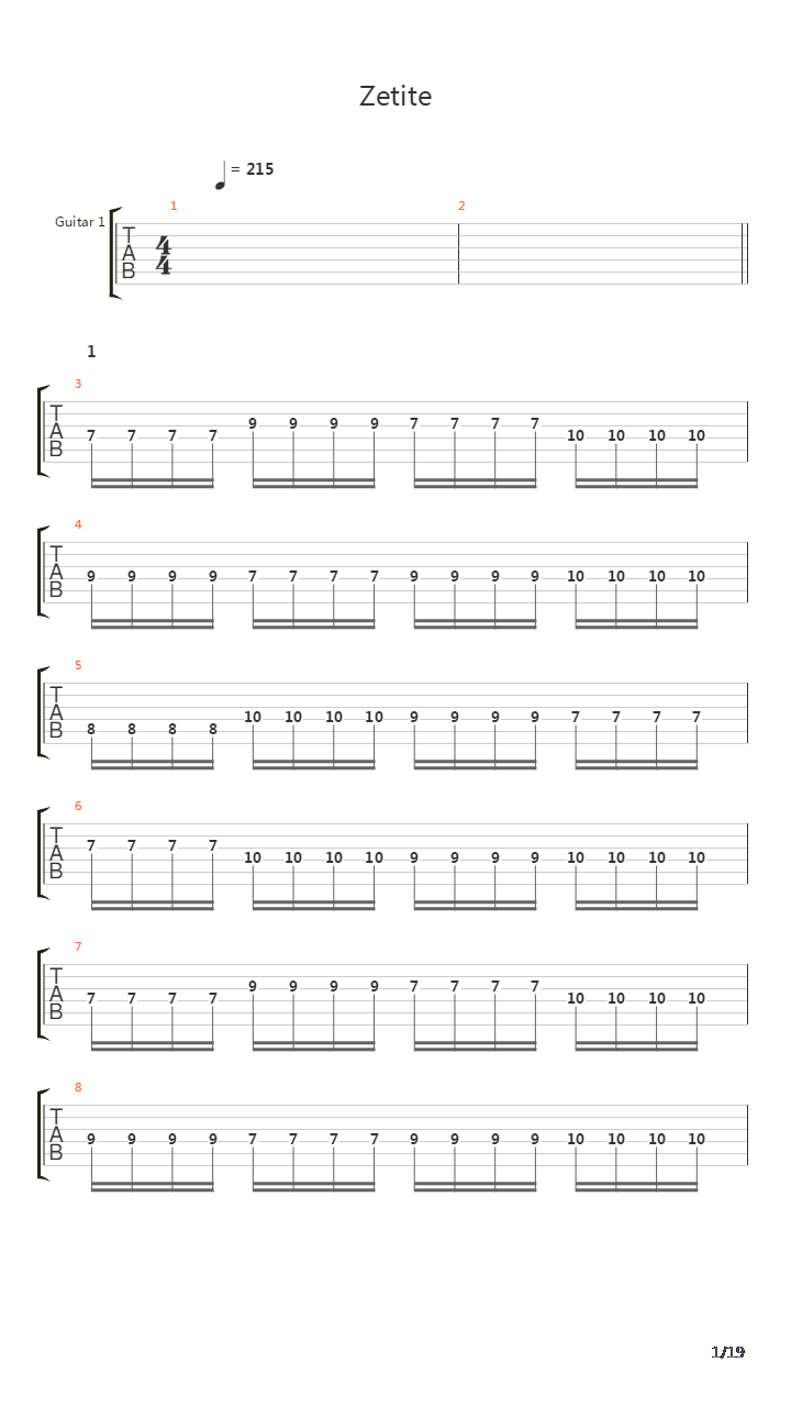 Zetite吉他谱