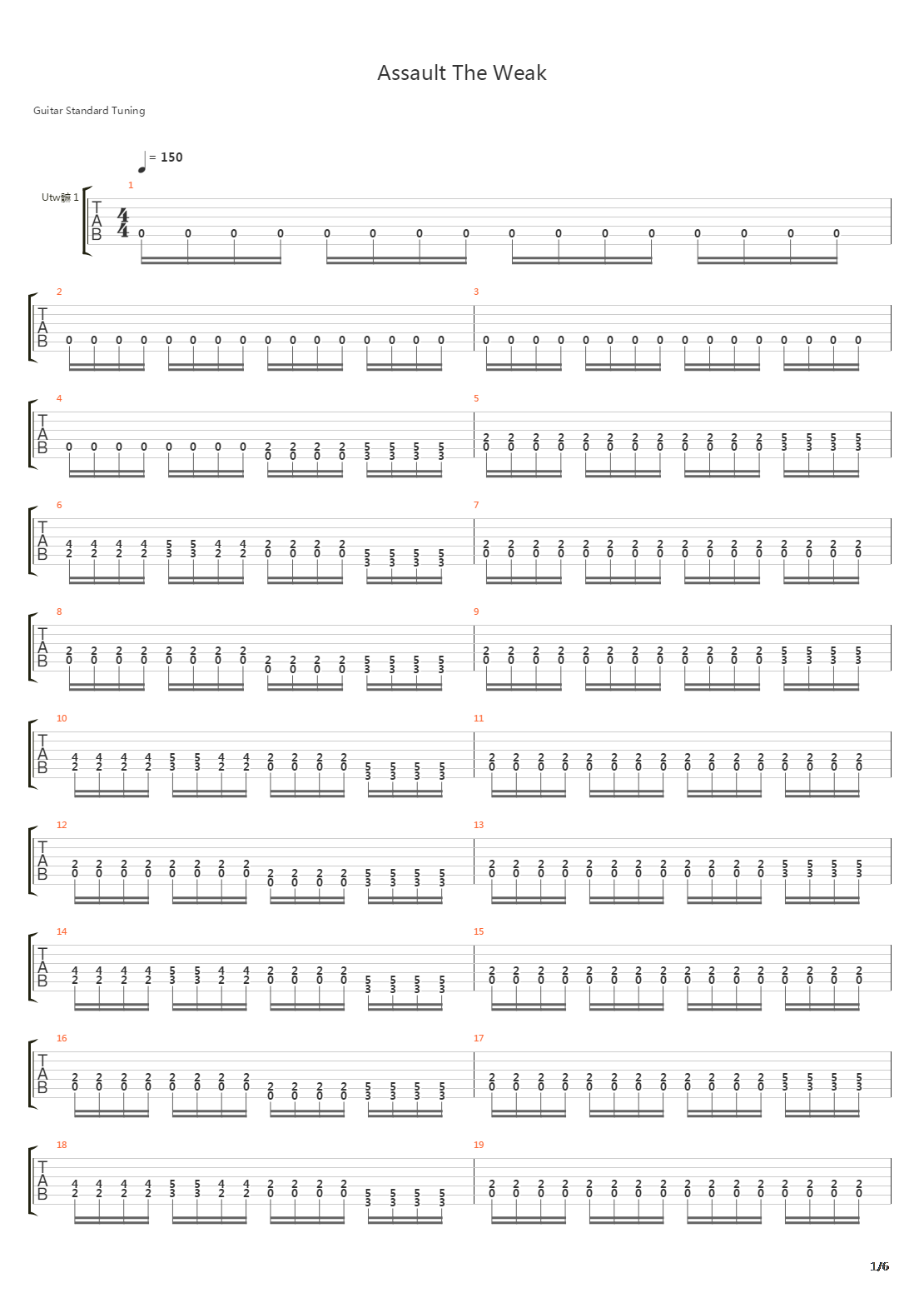 Assault The Weak吉他谱