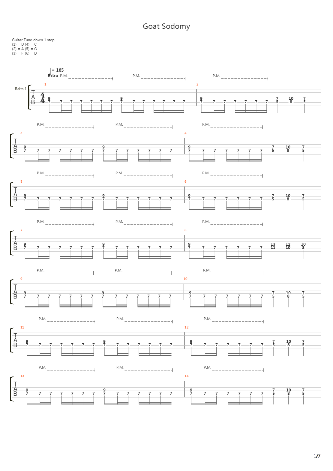 Goat Sodomy吉他谱