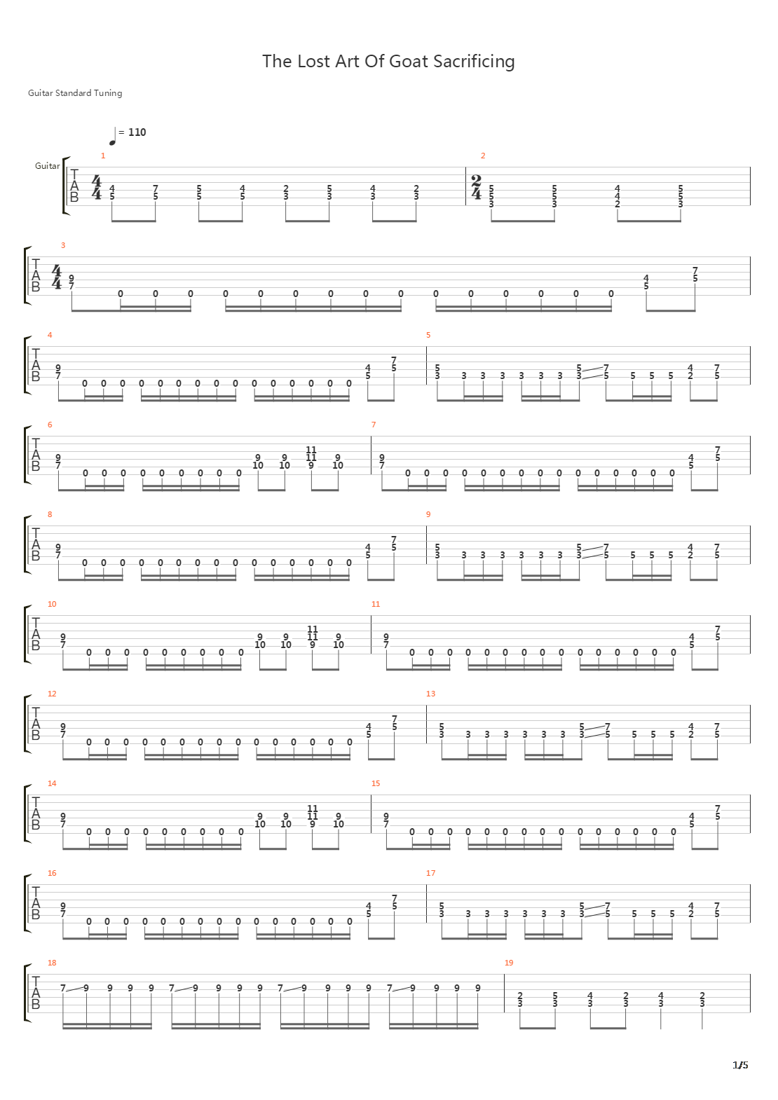 The Lost Art Of Goat Sacrificing吉他谱