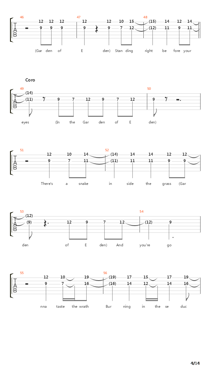 Garden Of Eden吉他谱