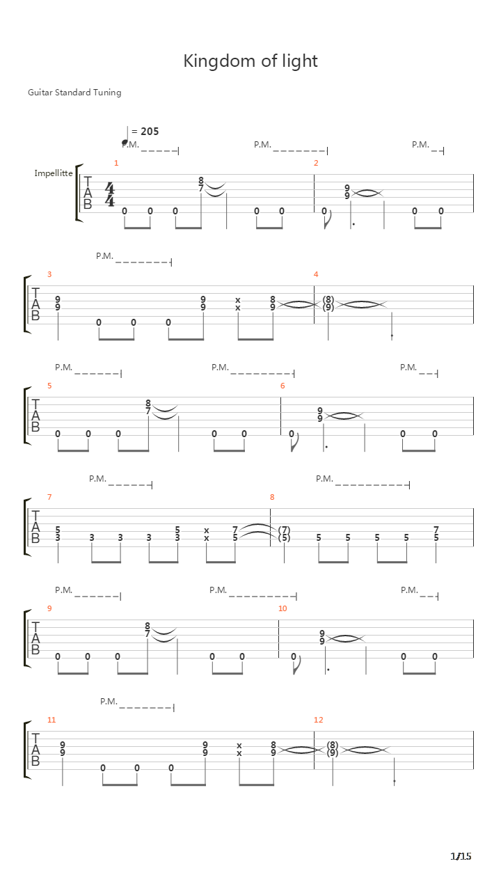 Kingdom Of Light吉他谱