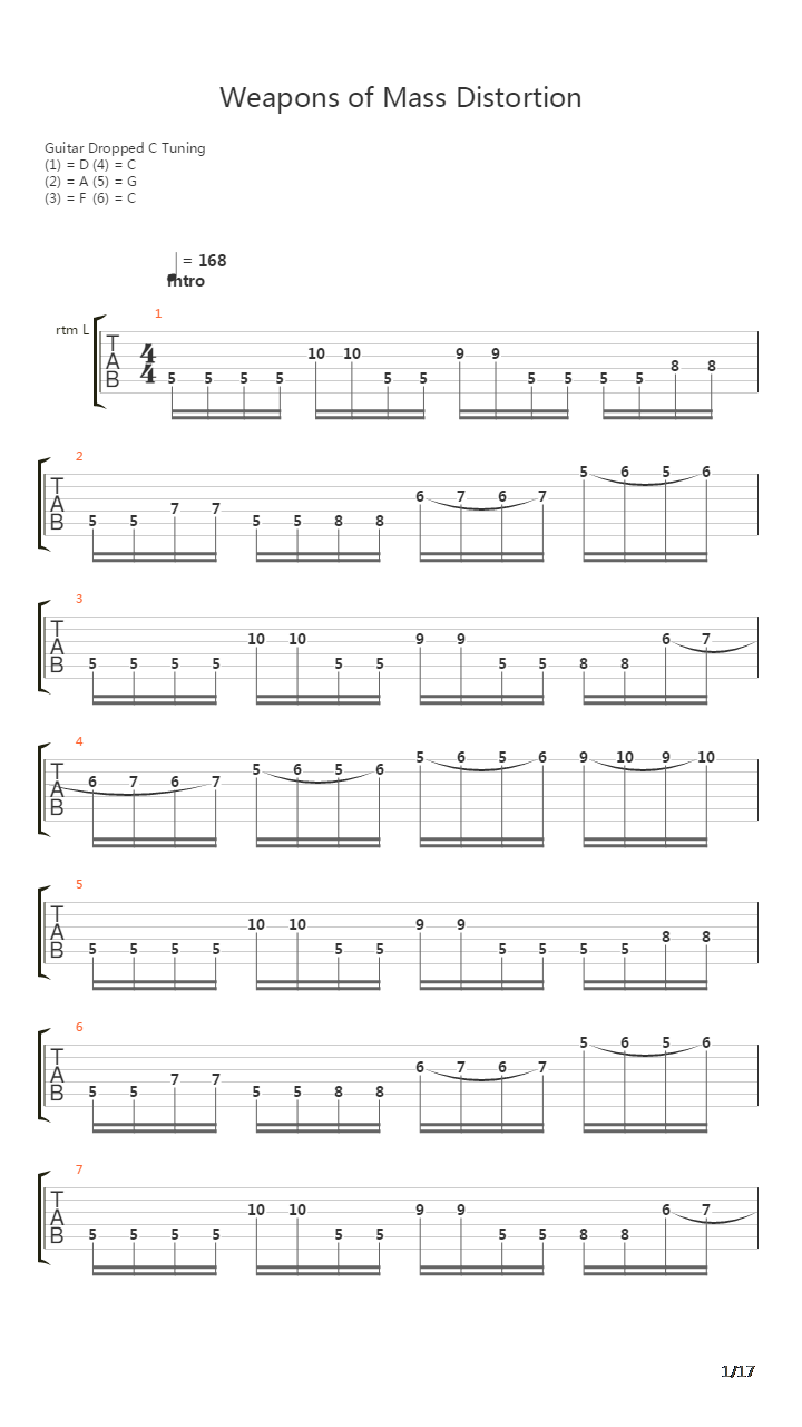Weapons Of Mass Distortion吉他谱