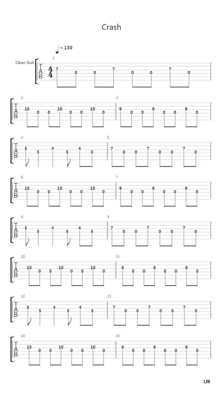 Crash吉他谱