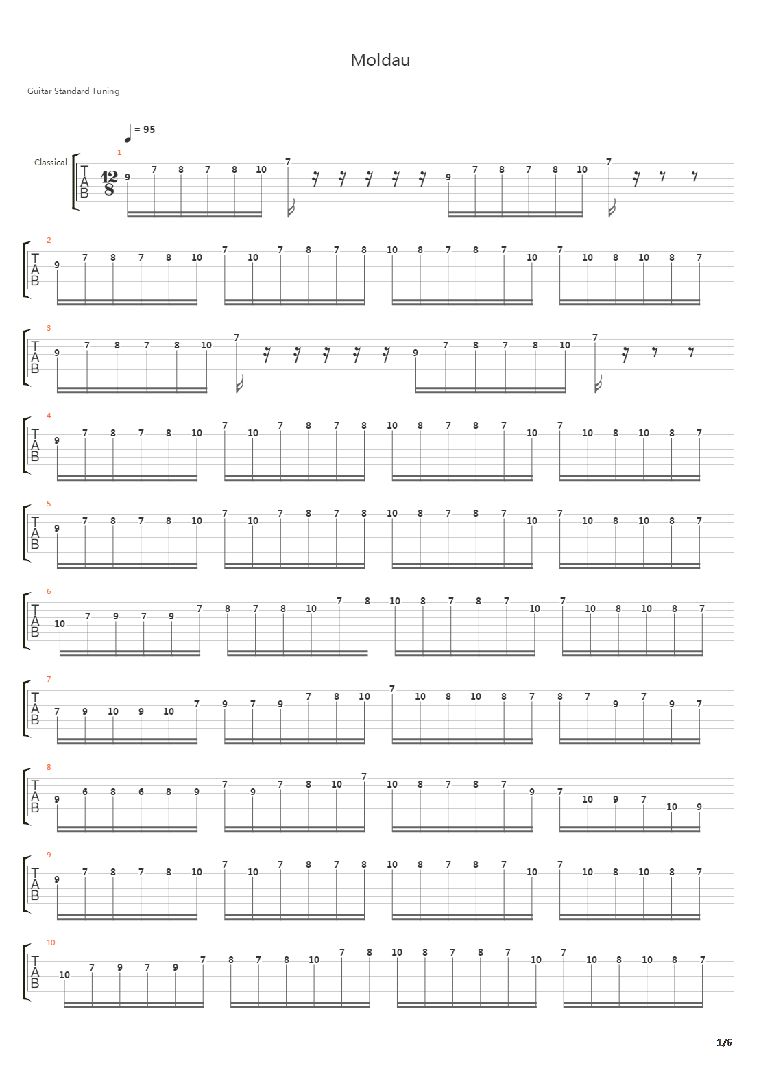 Moldau吉他谱