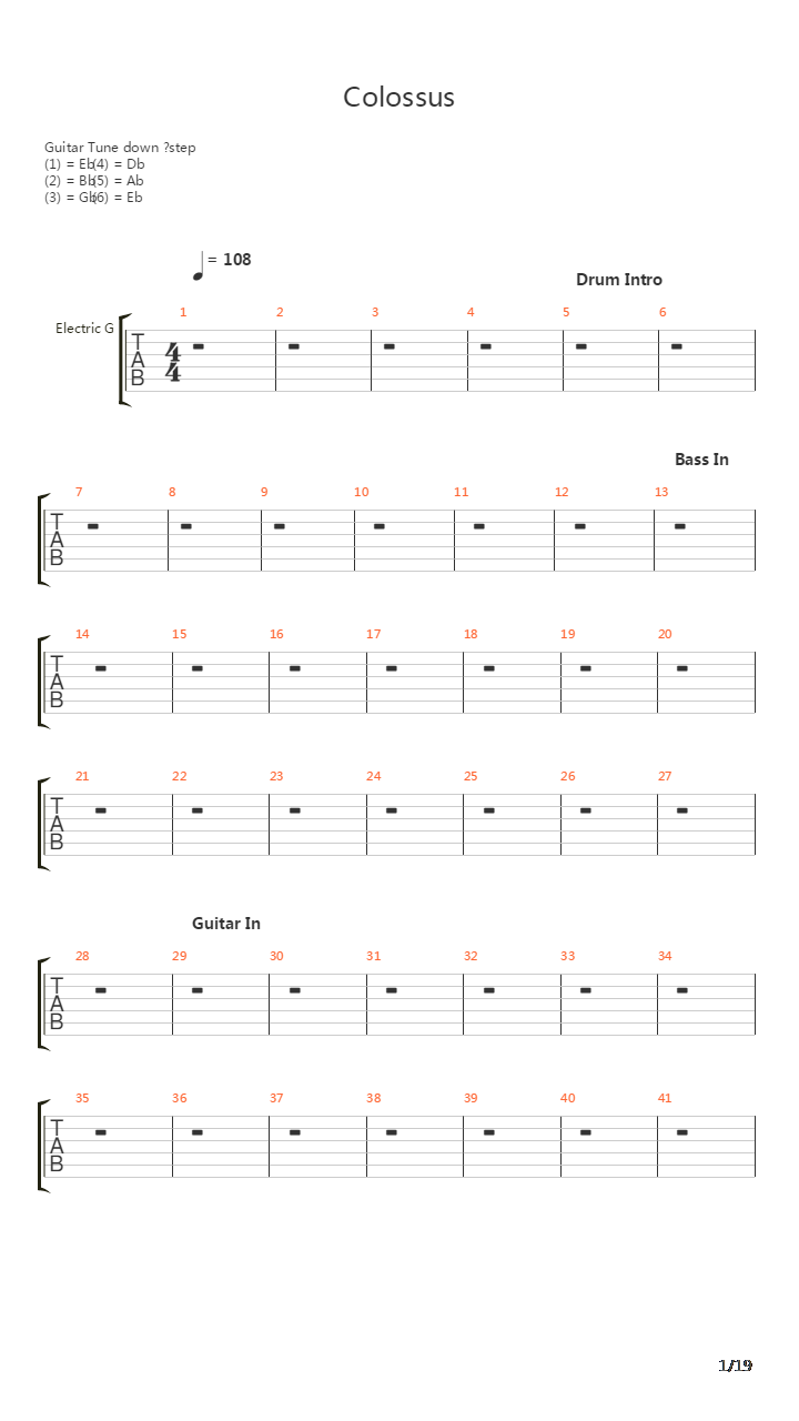 Colossus吉他谱