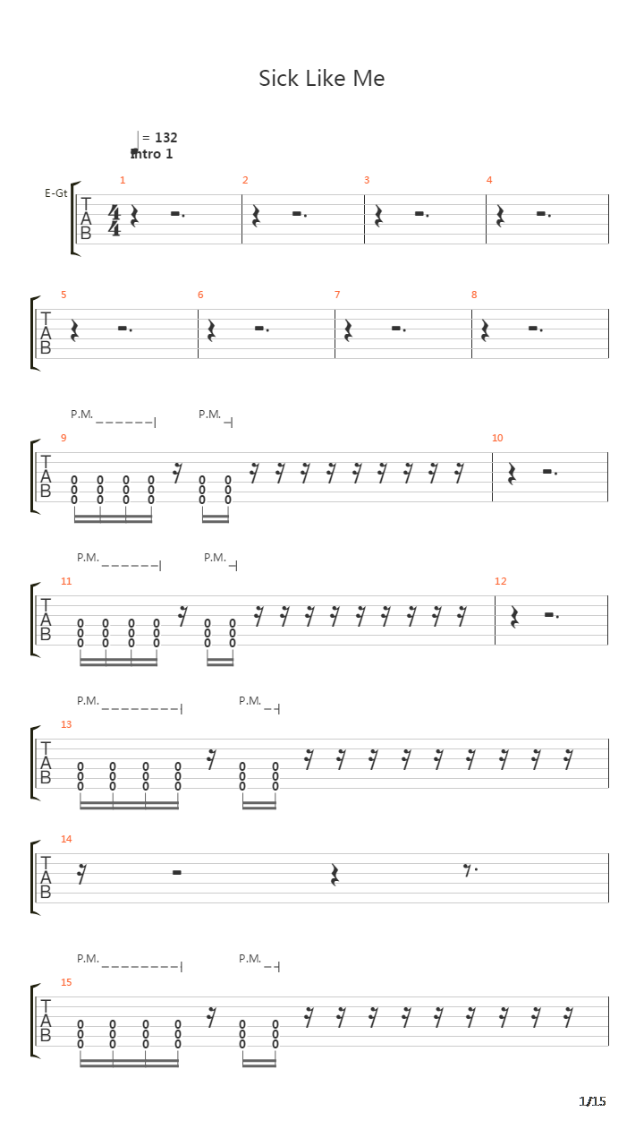 Sick Like Me吉他谱