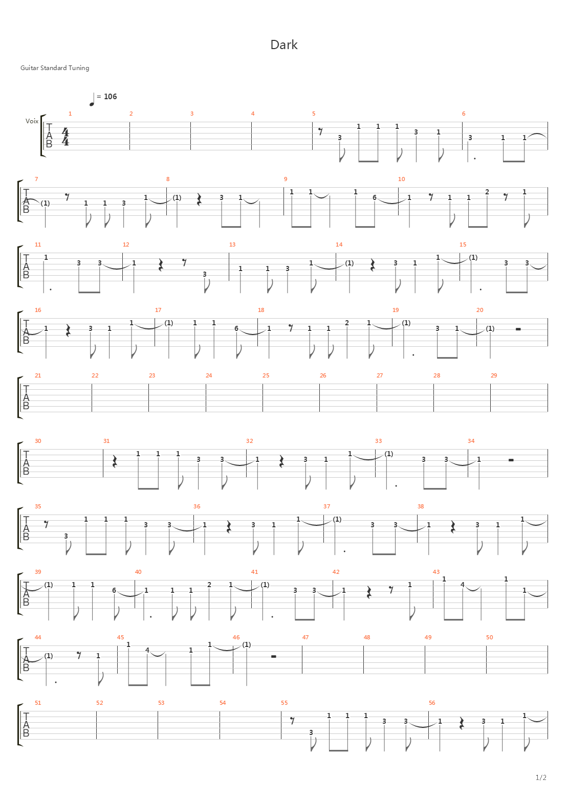 Dark吉他谱