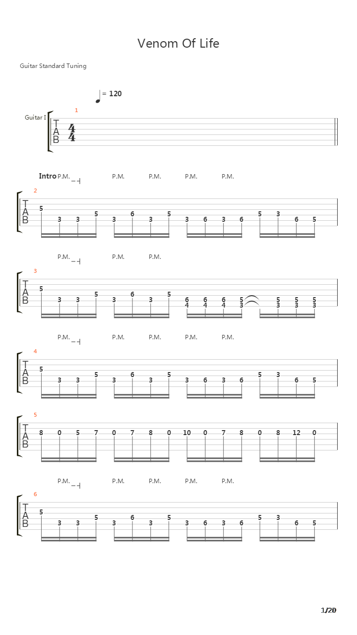 Venom Of Life吉他谱
