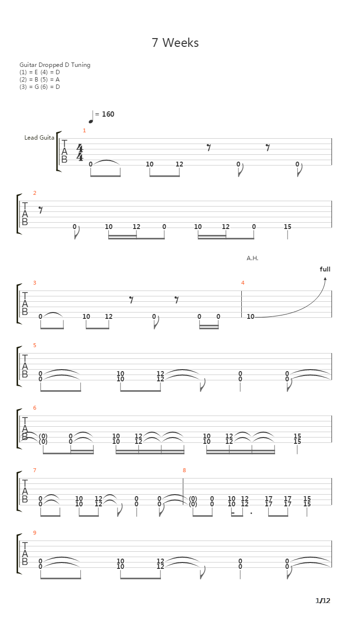 7 Weeks吉他谱