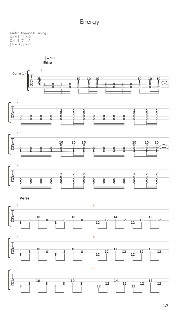 Energy吉他谱