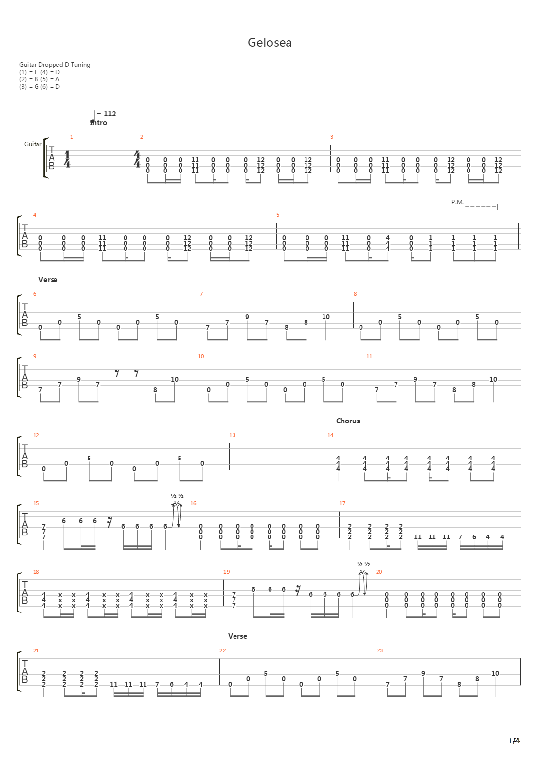 Gelosea吉他谱