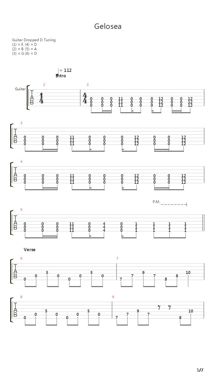 Gelosea吉他谱