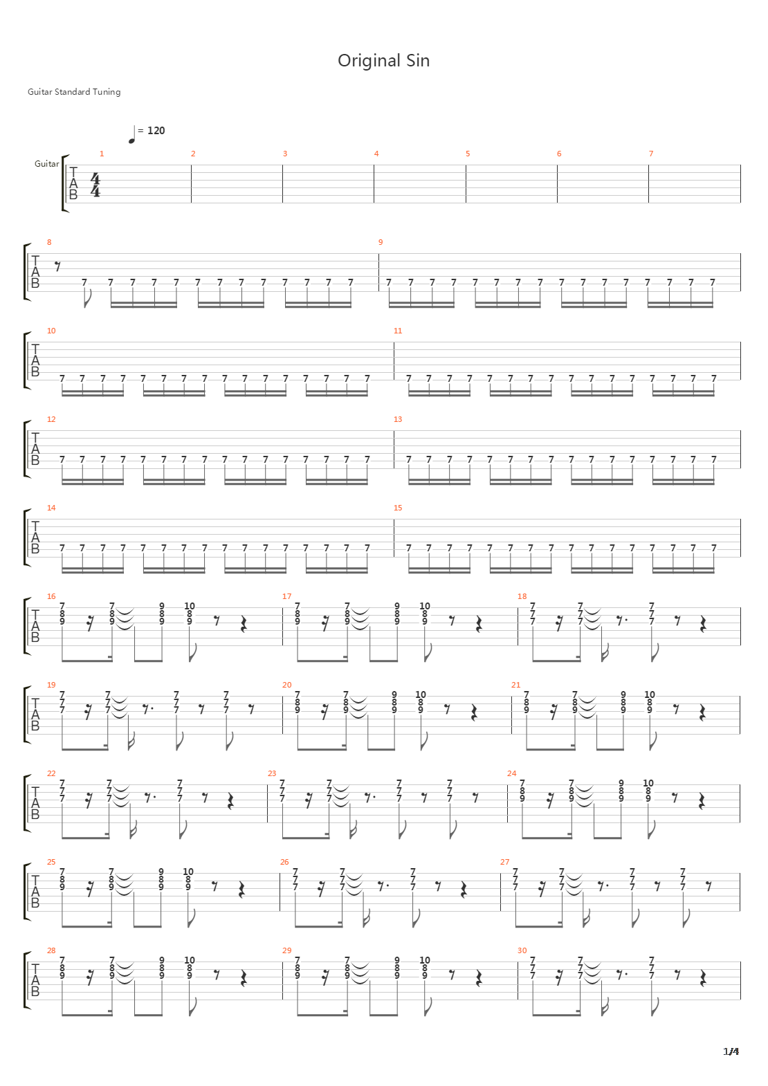 Original Sin吉他谱