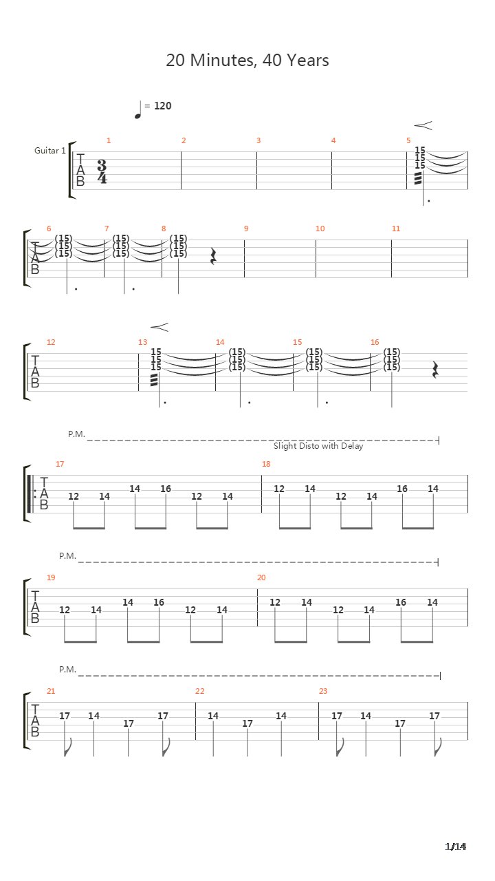 20 Minutes 40 Years吉他谱